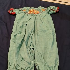 EUC smocked gingham gingerbread bubble size 9 mo